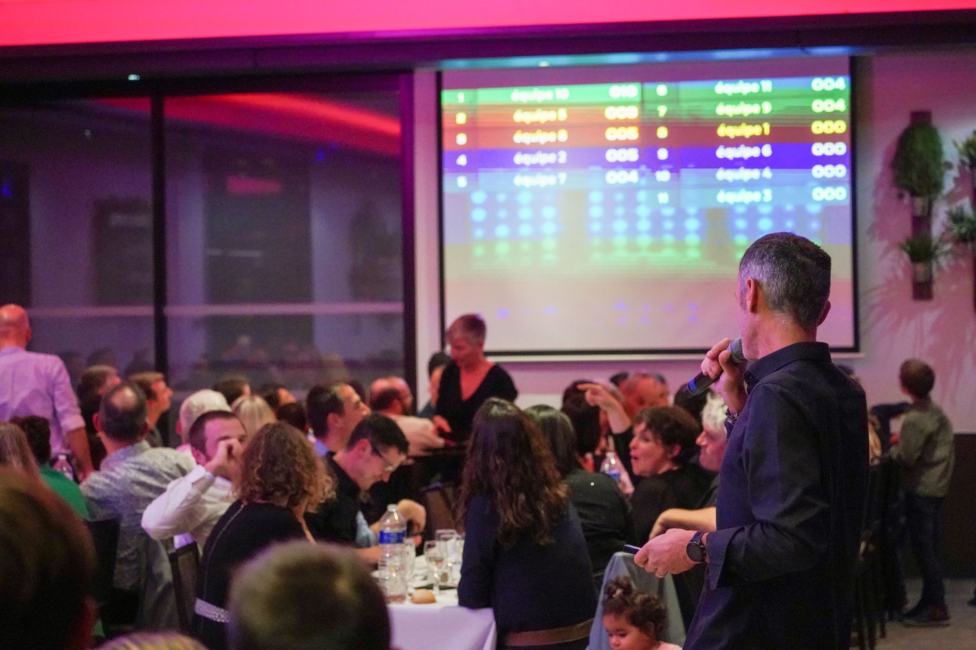 Des équipes en plein jeu de quiz